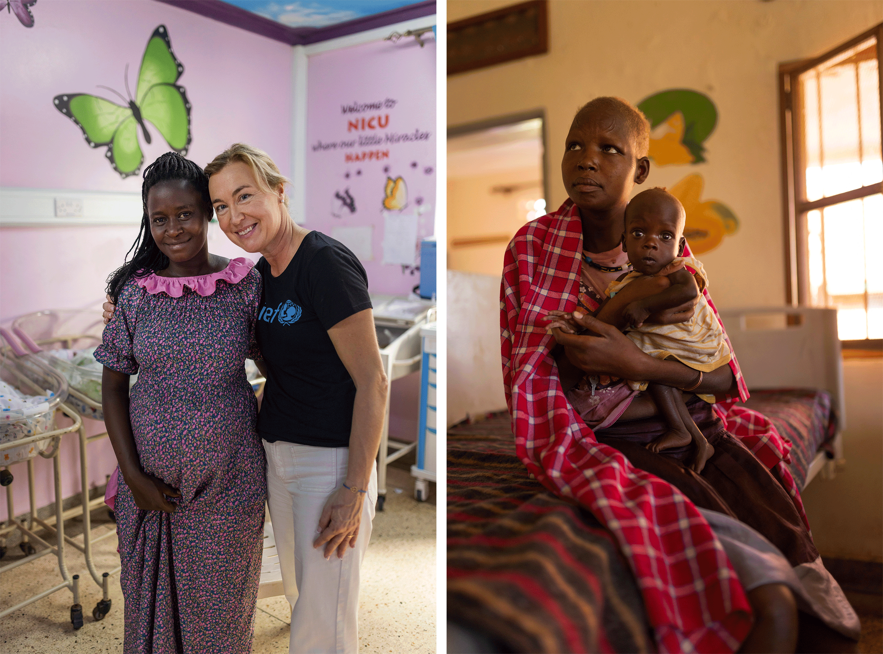Collage med Pernilla och mammor – Uganda 2024