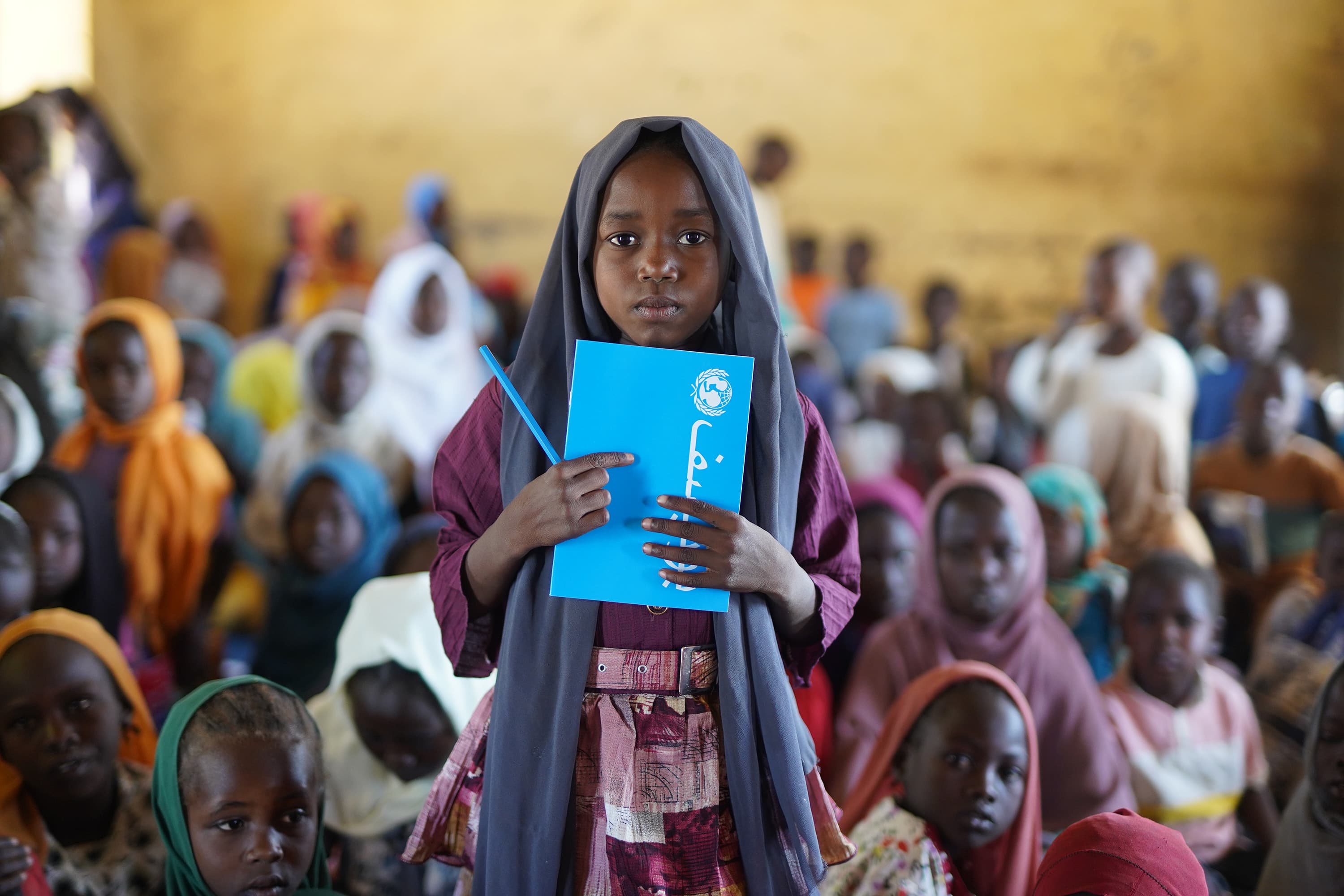 Barn i klassrum - UNICEF-material – Sudan 2025